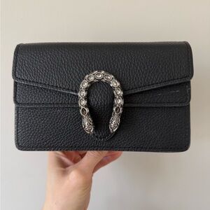 Black clutch crossbody purse